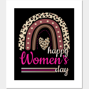 Women's Day Cute 8TH March Leopard Rainbow Posters and Art